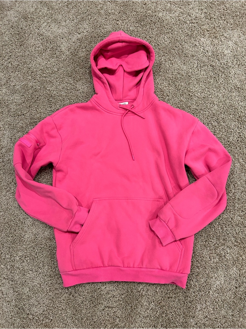 Women's Hot Pink Pullover Hoodie with Kangaroo Pocket